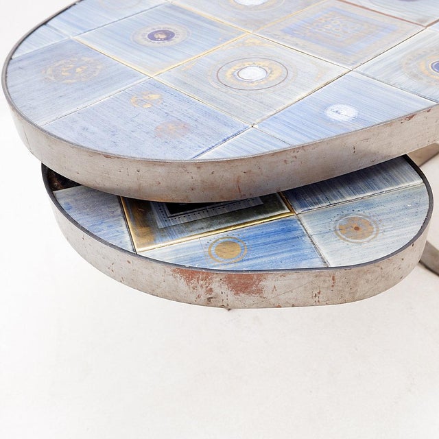 Oval Coffee Table by Georges Pelletier for La Roue Vallauris, France, 1970 For Sale - Image 11 of 16