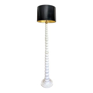 French Alabaster Deco Ball Motif Floor Lamp For Sale