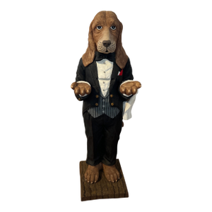 Vintage Basset Hound Butler Statue