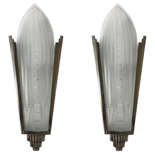 French Art Deco Sconces Signed by Genet Et Michon - a Pair For Sale
