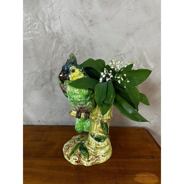 Vintage Ceramic Parrot Vase, 1920s For Sale - Image 11 of 17