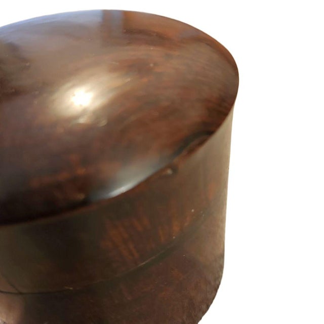 Brown Early Vintage Cambodian Betel Nut Wooden Box For Sale - Image 8 of 9