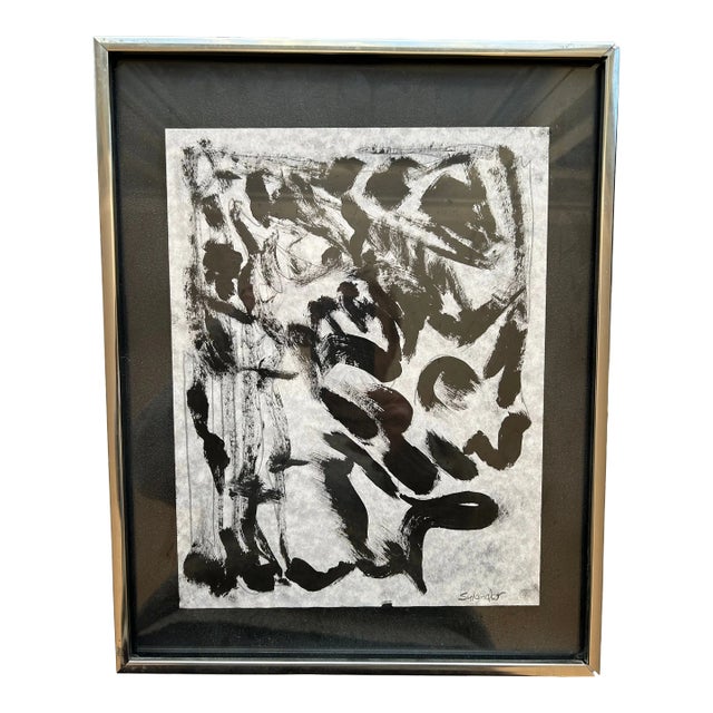 Abstract Painting on Parchment, Acrylic, by Erik Sulander For Sale