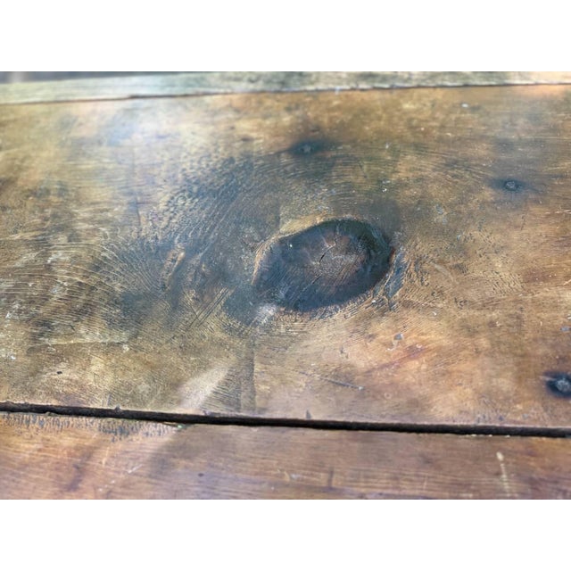 Early 20th Century Antique Early American Primitive Rustic Painted Dining Table. For Sale - Image 5 of 16