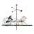Vintage Boho Curtis Jere Painted Metal Weather Vane For Sale