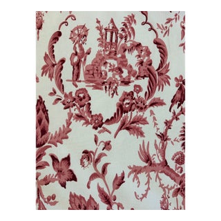 Quadrille Madam Butterfly Fabric 2 Yards Eggplant For Sale