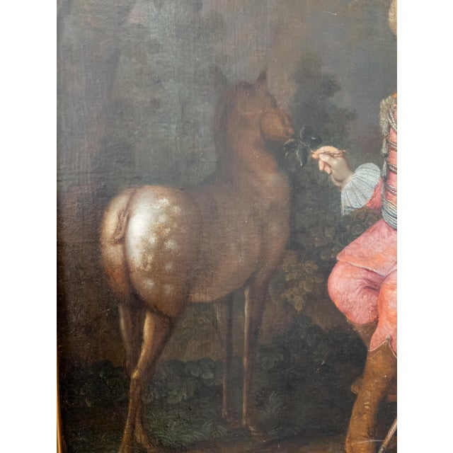 18th Century European German or Austrian School Portrait of a Noble Boy With Deer For Sale - Image 11 of 16