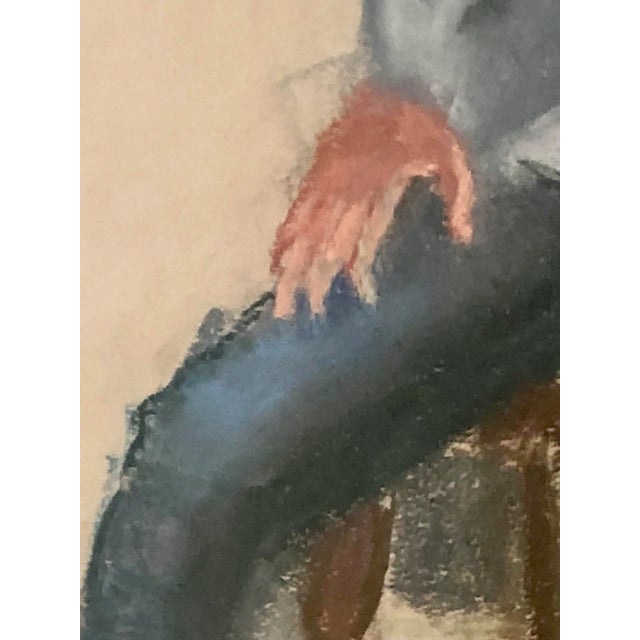 Mid Century Pastel Portrait of a Young Man For Sale - Image 4 of 8