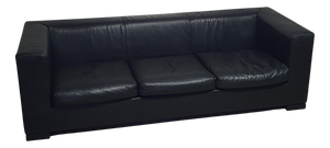 Camin Sofa in Black Leather by Paolo Piva for Wittmann