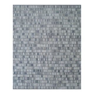 9x12 Tessa Sophisticated Gray Geometric Modern Hand Knotted Wool Carpet Rug For Sale