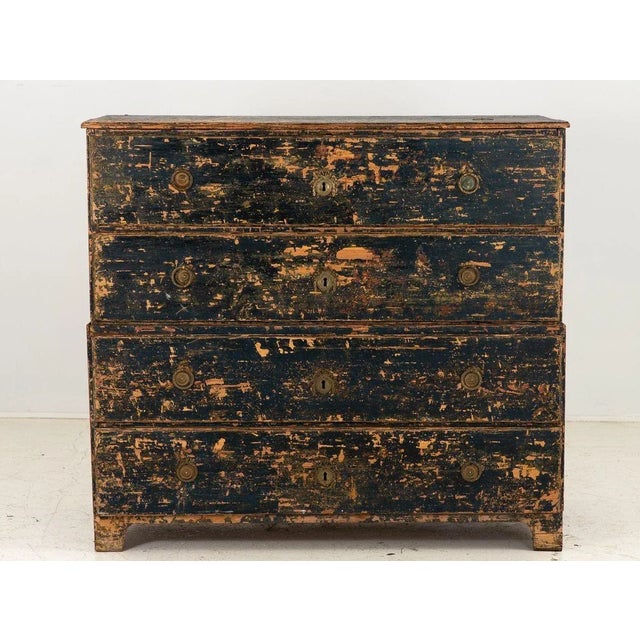 Swedish Gustavian Style Black Chest on Chest, 21st Century For Sale - Image 11 of 11