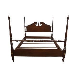 Ethan Allen Georgian Court Collection Cherry Queen Poster Bed For Sale