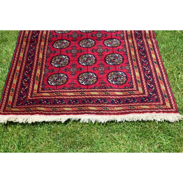 Textile 1970s Vintage Traditional Turkish Anatolian Hand Knotted Ikat Kayseri Rug For Sale - Image 7 of 10