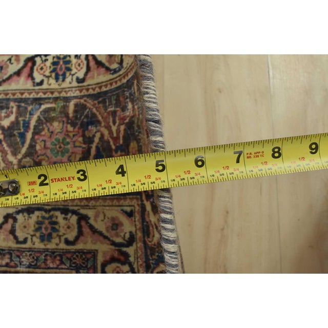 Mashad Rug 8’2” X 11’2” Pink Wool Vintage Distressed Hand-Knotted Carpet For Sale - Image 13 of 15