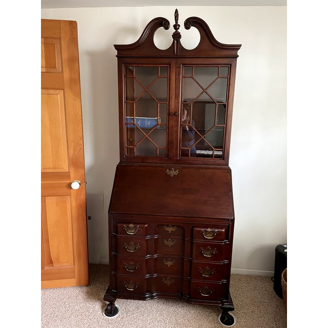 Vintage Monitor Furniture Company Chippendale Secretary Desk With Hutch Chairish
