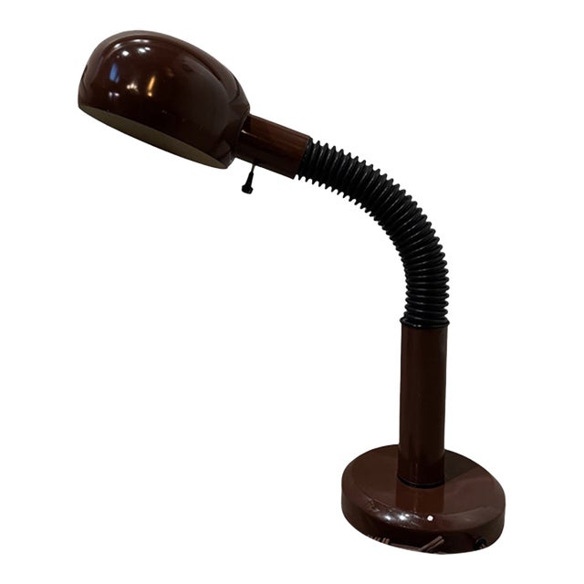 1970s Fagerhults Cobra Chocolate Brown Table Lamp For Sale