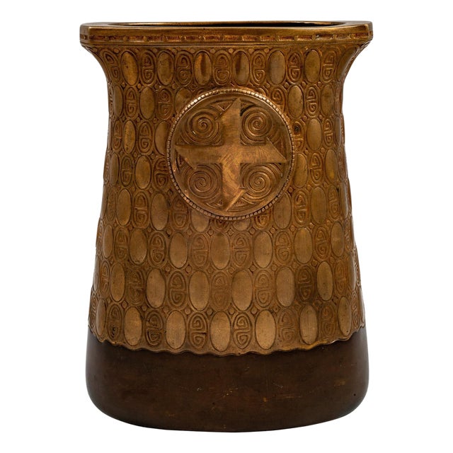 Art Nouveau Austrian Bronze Vase by Gustav Gurschner, 1912 For Sale