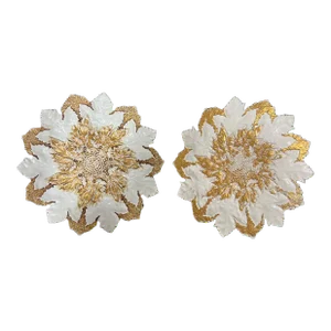 Antique Meissen 19th Century Porcelain White & Gold Plates- a Pair