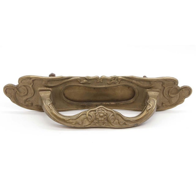 Art Nouveau Mid 20th Century Art Nouveau Brass Mail Slot Door Pull For Sale - Image 3 of 10
