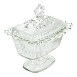 Loop Rim Glass Pedestal Box For Sale