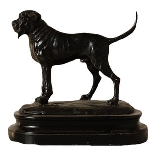 19th Century French Bronze Dog Statue For Sale