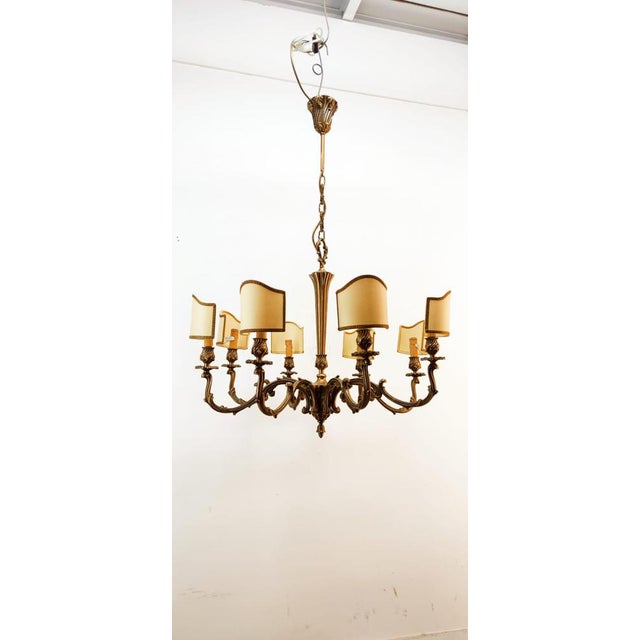 Vintage Chandelier with Parchment Fans For Sale - Image 14 of 18
