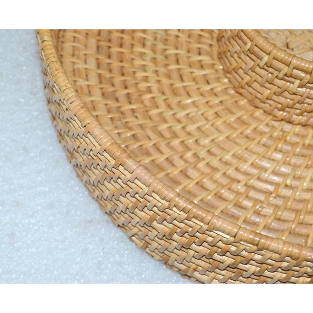 Wood 1960 Rattan, Cane & Bamboo Chip & Dip Server For Sale - Image 7 of 13