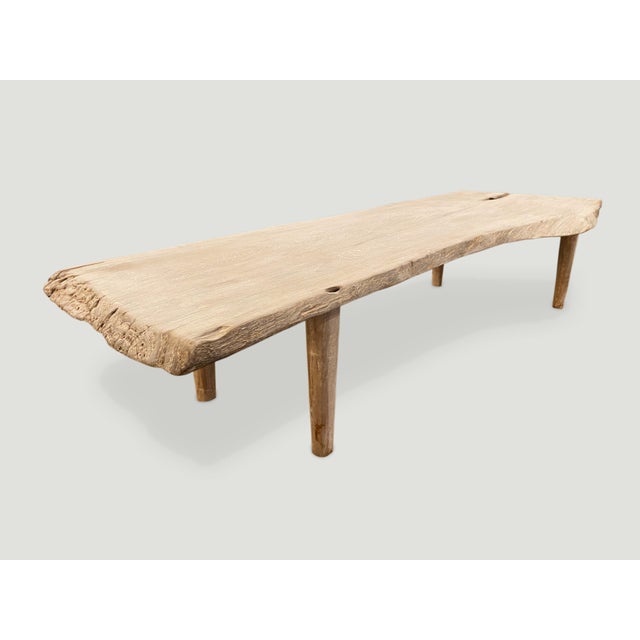 Andrianna Shamaris Live Edge Teak Wood Coffee Table or Bench For Sale - Image 16 of 18