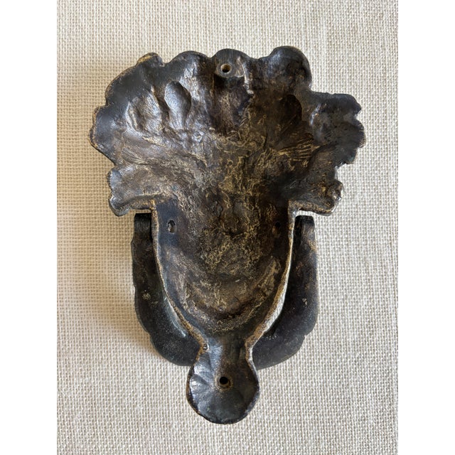 Early 20th Century Neoclassical Brass Bronze Figural Door Knocker Godess Athena For Sale - Image 4 of 4