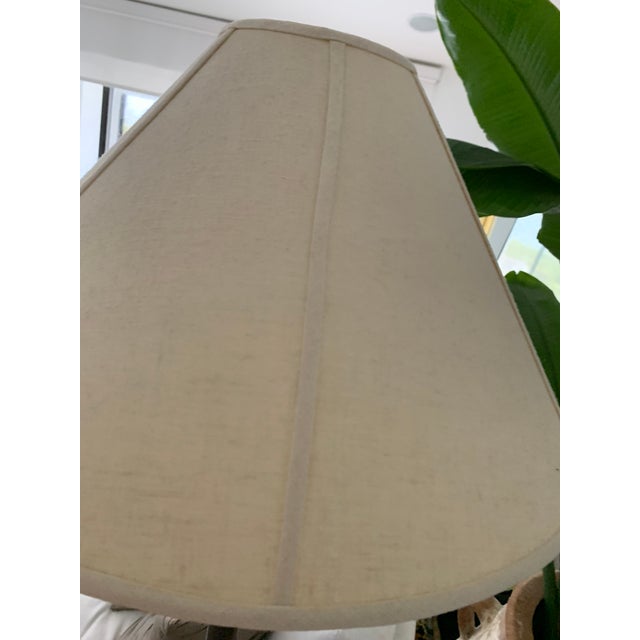 Metal Ironies Floor Lamp With Off White Linen Shade For Sale - Image 7 of 8