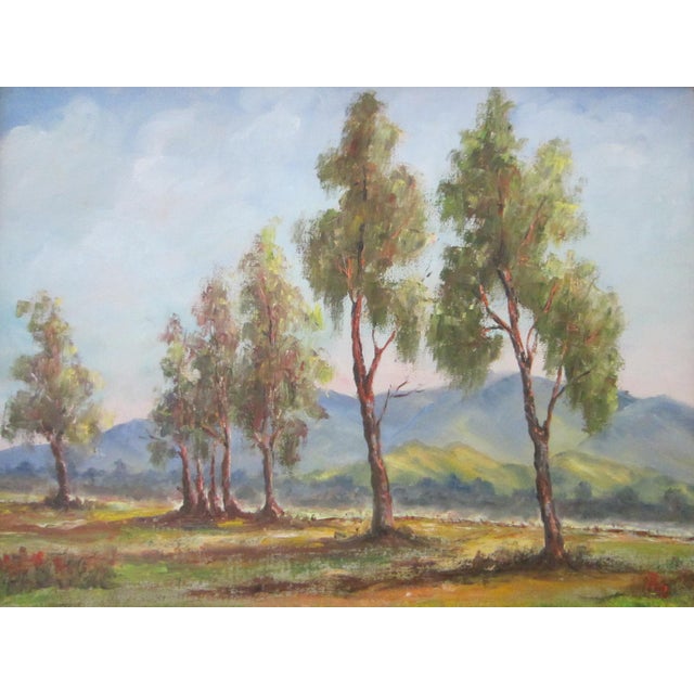 1970s California Plein Air Impressionist Landscape Signed Oil on Canvas For Sale - Image 4 of 7