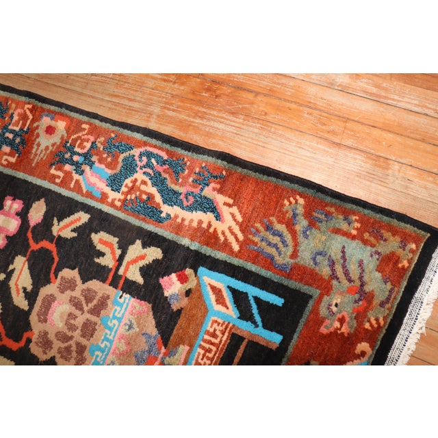 Folk Art Quirky Vintage Tibetan Rug For Sale - Image 3 of 18