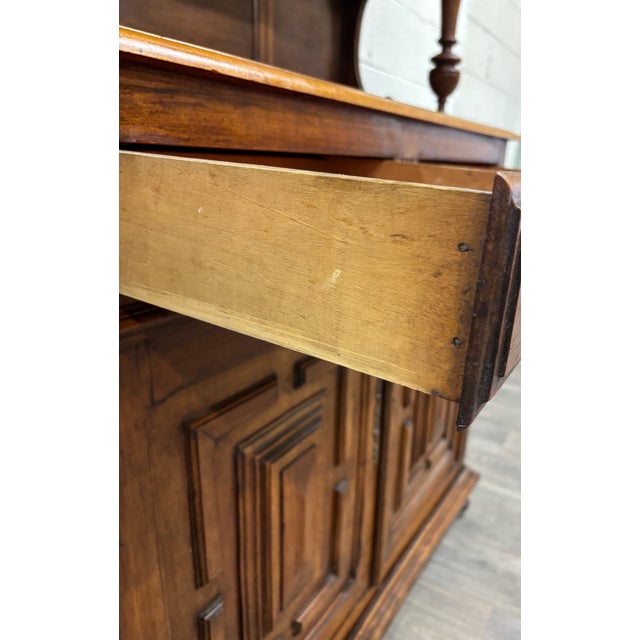 Antique French Renaissance Revival Henri II Style Two-Piece Buffet Deux Corps For Sale - Image 9 of 18