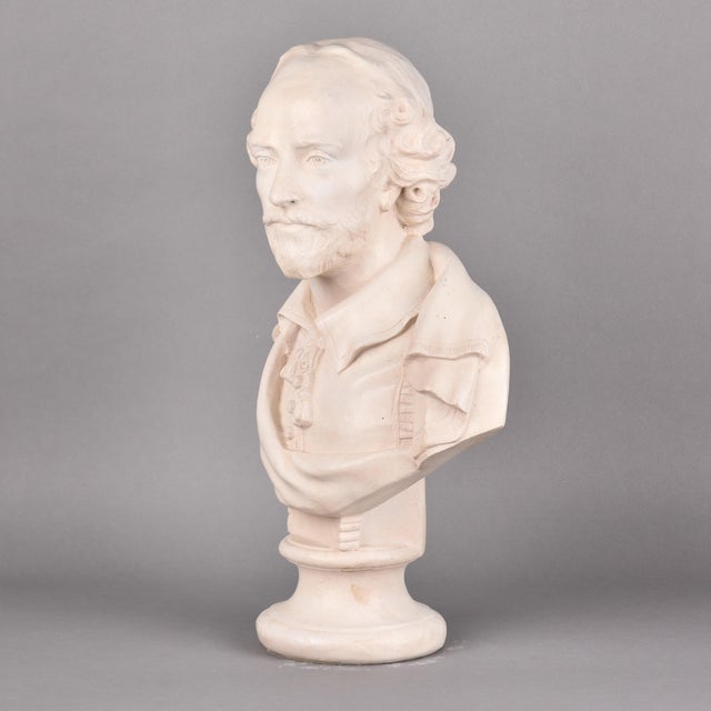 Vintage Plaster Composite Bust of Shakespeare For Sale In Detroit - Image 6 of 11