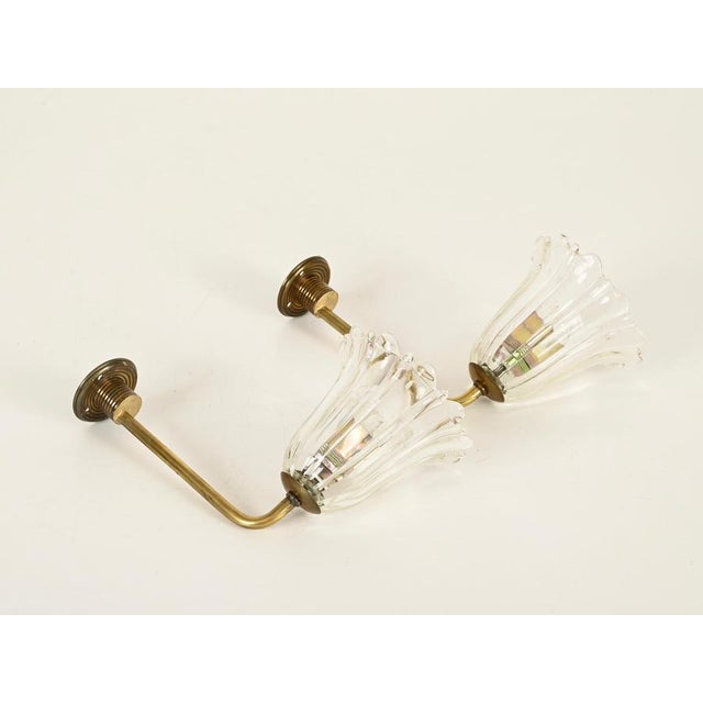 Murano Glass and Brass Flower Sconces from Barovier, Italy, 1950s, Set of 2 For Sale - Image 16 of 18