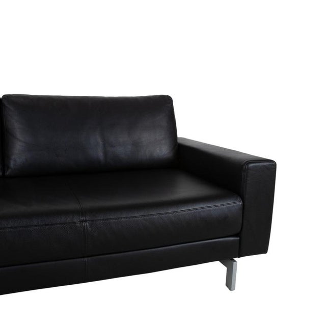 Modern Vida 3-Seater Sofa in Black Leather from Rolf Benz For Sale - Image 3 of 13