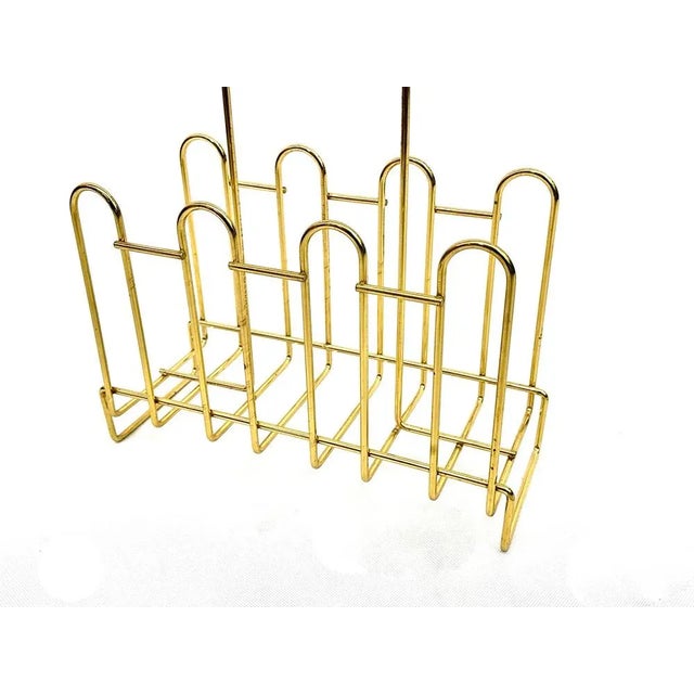 Hollywood Regency Brass Magazine Rack, 1970s For Sale - Image 6 of 8