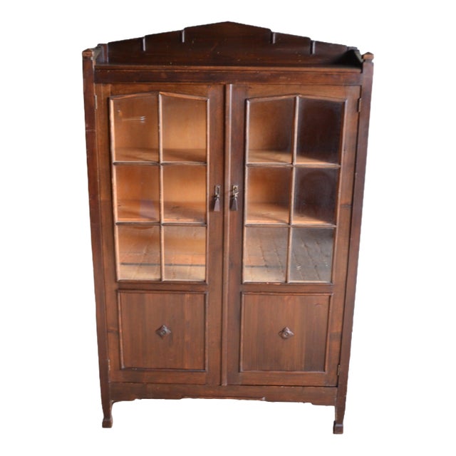 Antique Art Deco Wooden Fruit Tree Display Cabinet For Sale