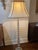 Restoration Hardware Nickel and Glass Floor Lamp Contemporary With Creme Shade For Sale - Image 10 of 10