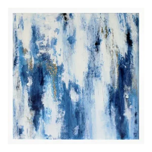 "Cracked Blue Ice" Contemporary Abstract Acrylic Painting