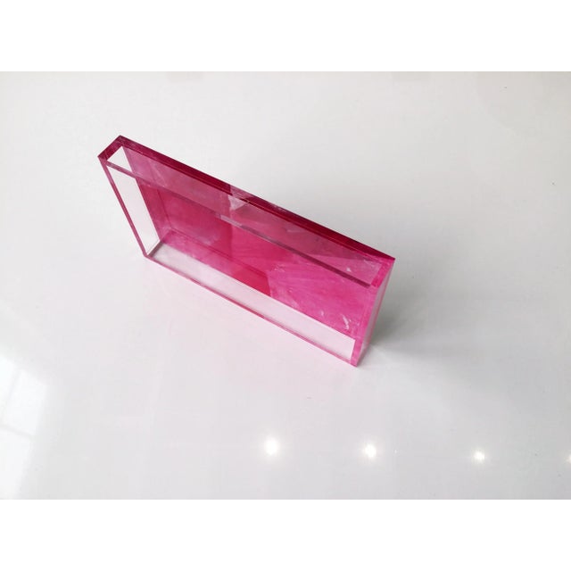DWM | MALOOS Lucite Fuchsia Digital Agate Pattern Tray, Dwm | Maloos For Sale - Image 4 of 5
