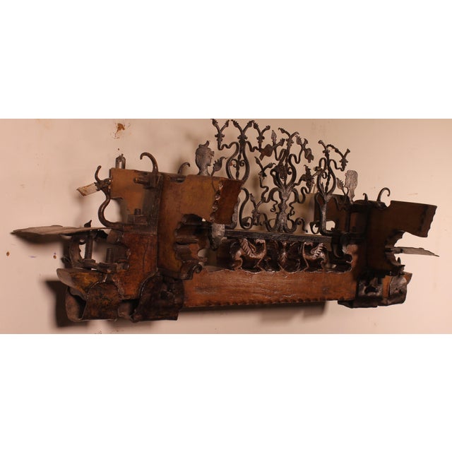 Early 19th Century Sicilian Cart Axle in Wood and Wrought Iron For Sale - Image 10 of 14
