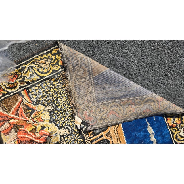 Vintage Spanish Bull Fight W Matador and Bull Velvet Tapestry Made in Italy For Sale - Image 13 of 16