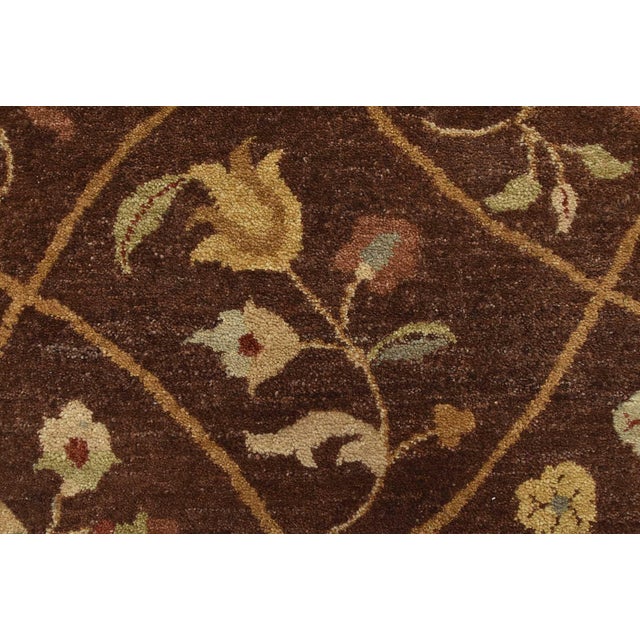 Brown Aubusson Rug 9’11” X 13’5” Brown Wool Traditional Hand-Knotted Oriental Carpet For Sale - Image 8 of 15