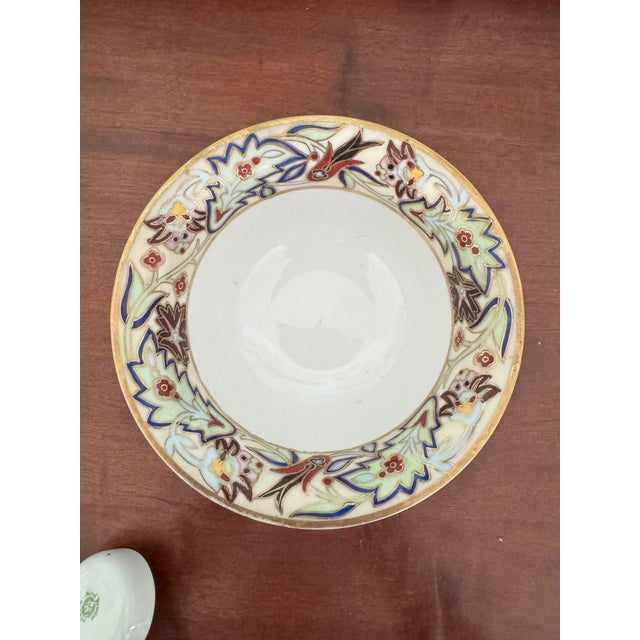 Early 20th Century Morimura Sauce Bowl With Stand and Ladle For Sale - Image 4 of 12