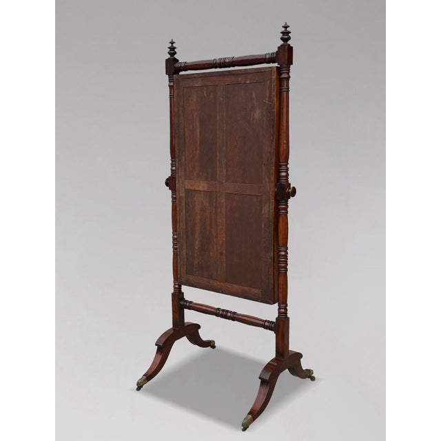 Hollywood Regency Early 19th Century Regency Mahogany Cheval Mirror, 1820s For Sale - Image 3 of 13