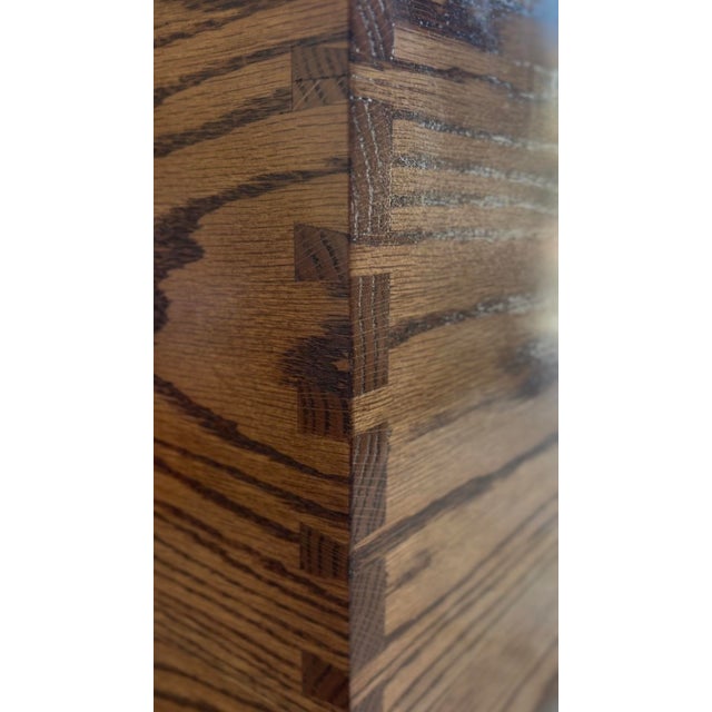 American Handcrafted Solid Oak Dovetailed Hope Chest For Sale - Image 3 of 7