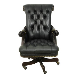 Hancock & Moore Tufted Leather Executive Desk Chair For Sale