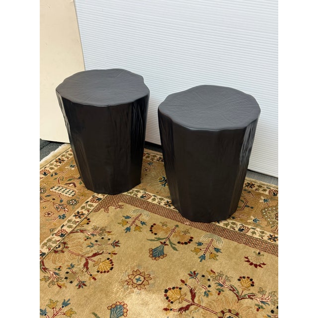 Global Views Black Trunk Stools, Pair For Sale - Image 12 of 12