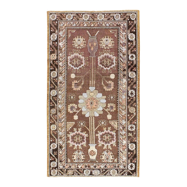 Galerie Shabab Collection Early 20th Century Handmade East Turkestan Khotan Gallery Accent Rug For Sale